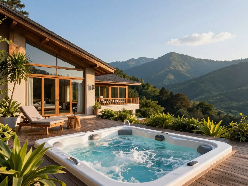 vila cu jacuzzi și vedere